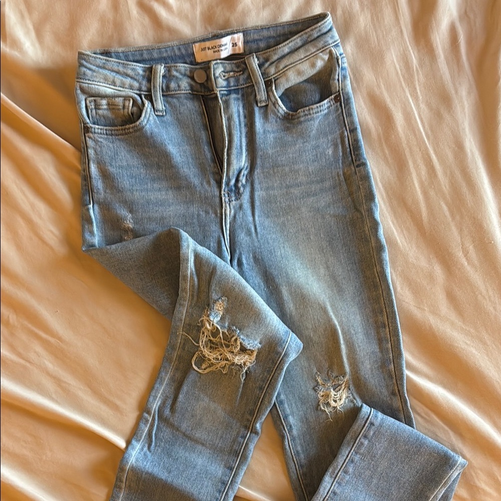 Light Blue Distressed Women's Jeans